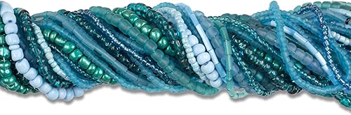 Cousin Jewelry Basics - Mezcla de cuentas de semillas verde azulado de 3.18 onzas