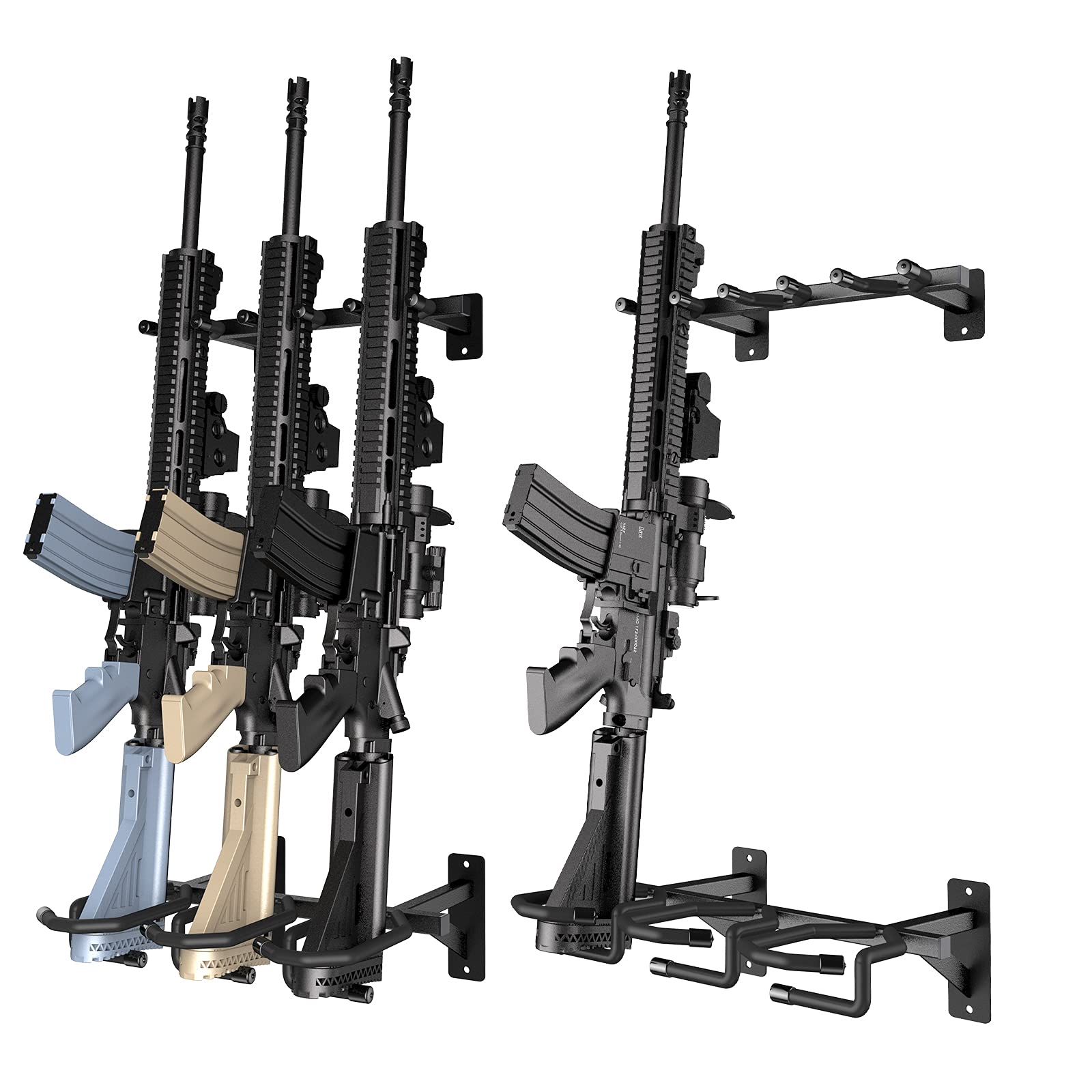 ONEMAI Gun Rack Wall Mount Rifle Storage Rack Holds 6 Firearms Rifle
