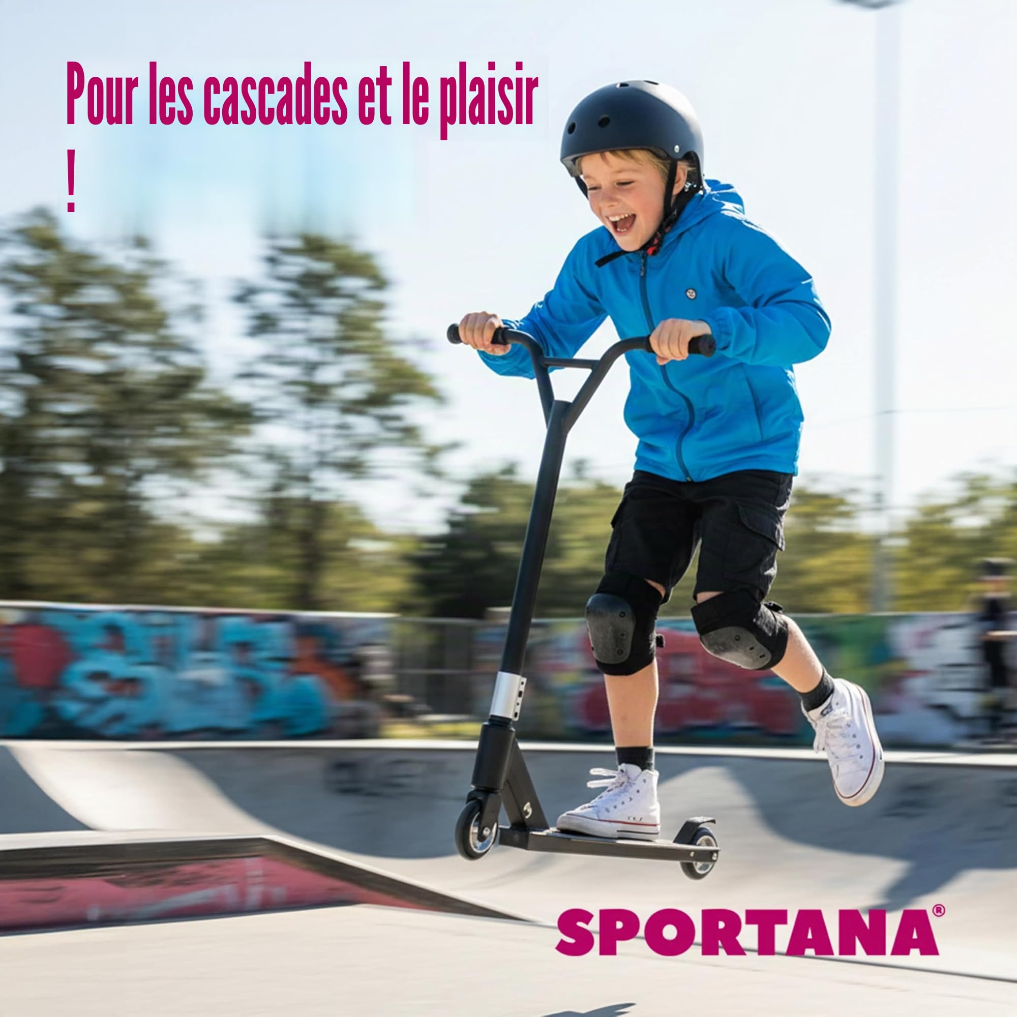 Trottinette 100mm Roues PU Guidon 360° ABEC 7 Trottinette StuntTrottinette Kickscooter Bande adhésive Enfants Adultes Châssis en Aluminium