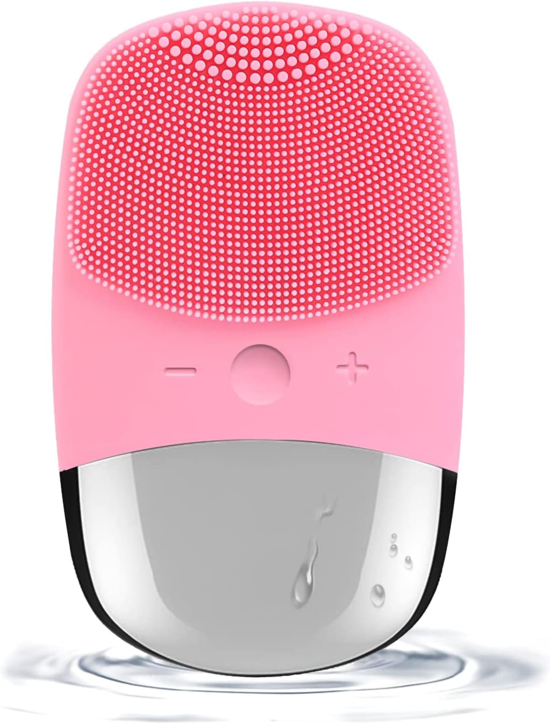 Facial Cleansing Brush, 3-in-1 Electric Silicone Face Scrubber, Vibrating Massager, IPX7 Waterproof, USB Rechargeble Face Scrubber Brush for Deep Cleanning, Blackhead Remover, Exfoliating (Pink)