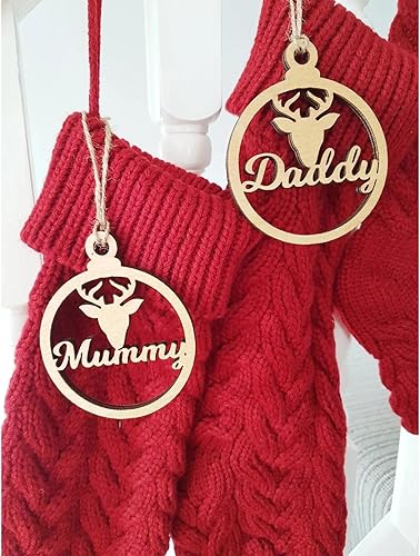 Miniatura 5 de gorm Adorno de reno personalizado, adornos de madera con nombre, adornos de reno, árbol de Navidad, adornos de familia, nombre personalizado (1