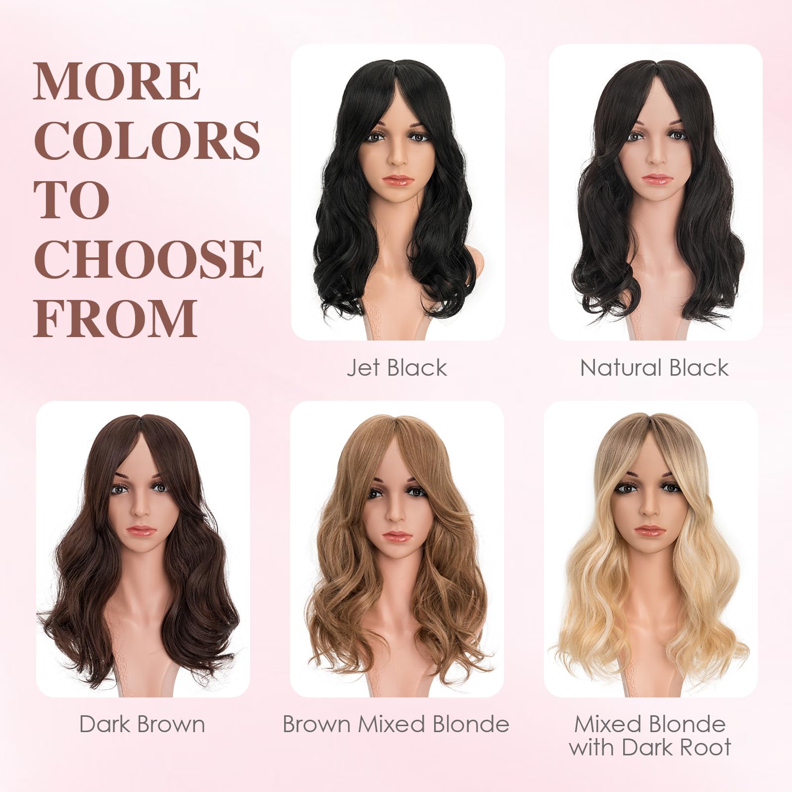 Amazon.com : 18inch Hair Toppers for Women with Fringe Bang 