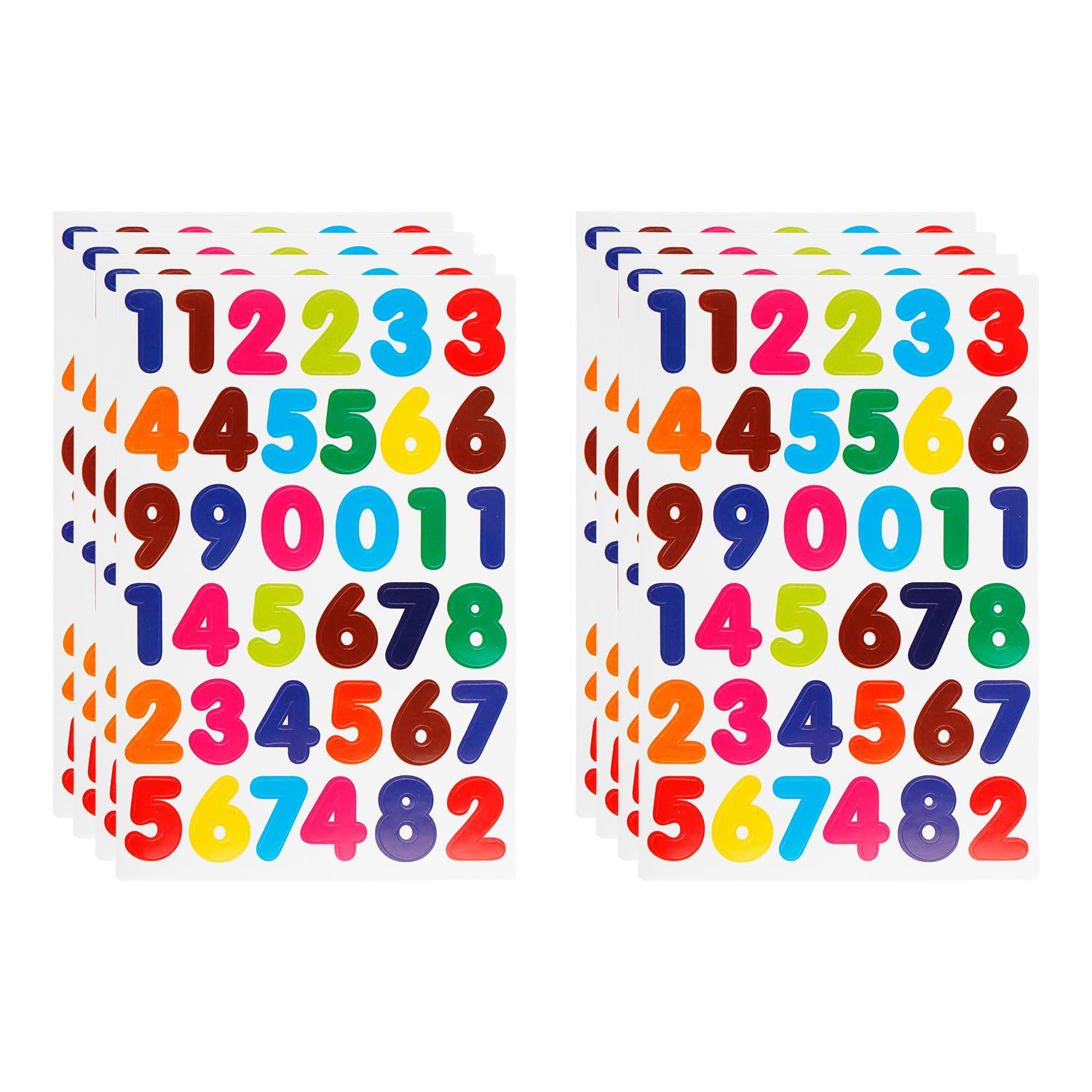 Tabanzhe 0 to 9 Number Stickers-1440PCS Self Adhesive Numbers Stickers Colorful Number Stickers for Birthday Cards DIY Art Project Decoration Crafts Hand(40 Sheets)