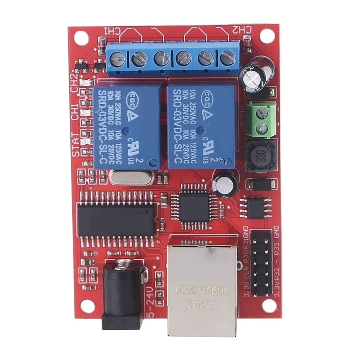 LAN 2 Way Relay Board Delay Switch TCP/UDP Controller Module