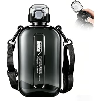 750 ml Leak-Proof Water Bottle Flat Water Bottle with Adjustable Shoulder Strap BPA-Free 21.5 x 10.5 cm Sports Bottle for Sports Travel Camping Travel Outdoor