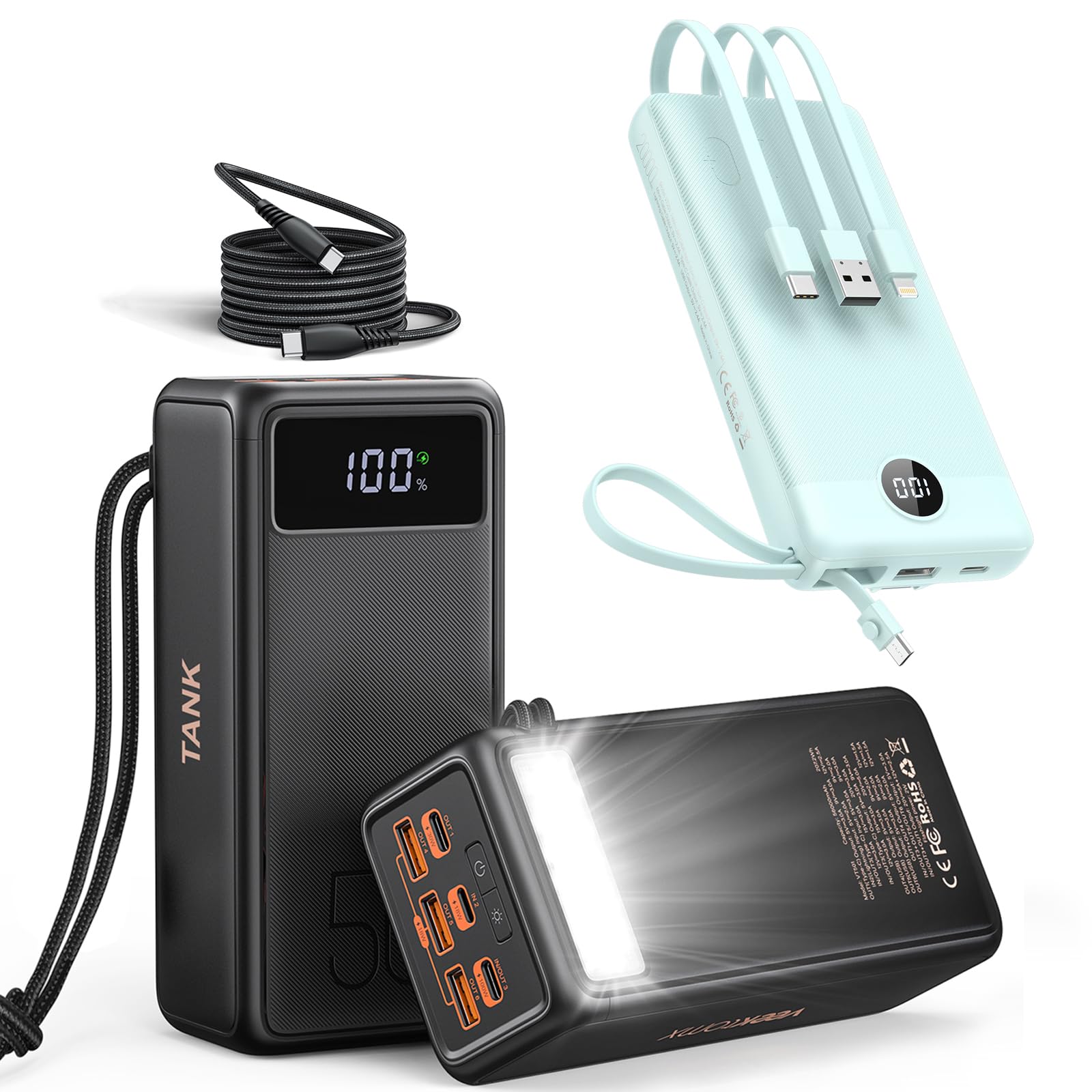 Amazon.com: VEEKTOMX 100W Power Bank 56000mAh for Laptop& Phone+