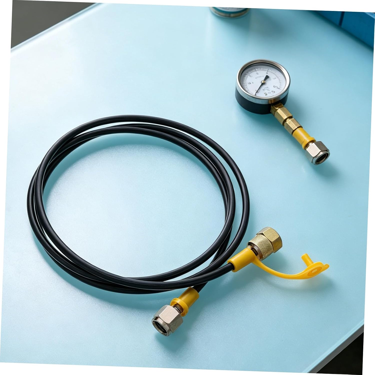 Cabilock Hydraulic Pressure Line Rubber Hose Steel Coupling, 1.6m Length, High Pressure Resistance and Wide Temperature Adaptability for Outdoor Applications and Industrial Equipment