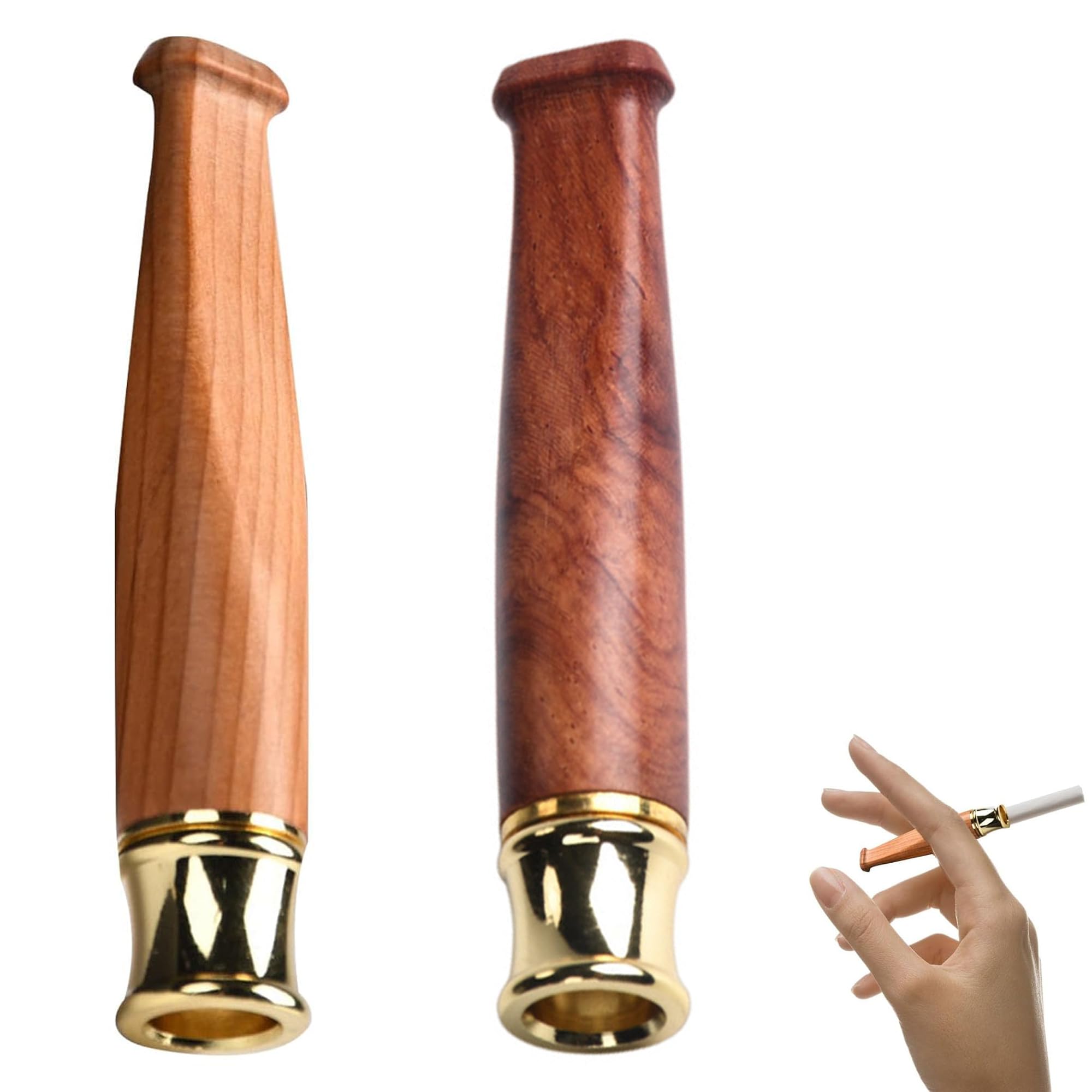 filter cigarette holder wooden elegant golden plated dragon engraved LONGHAO Wooden Cigarette Holder, Cigarette