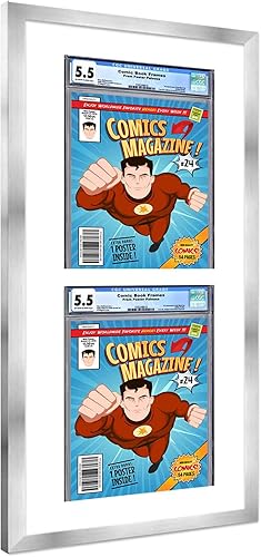 Miniatura 207 de Poster Palooza Marco de cómic con paspartú para 2 cómics CGC, CBCS o PGX Graded Comics – Marco de cómic negro para cómics de 8.125 x 13 pulgadas