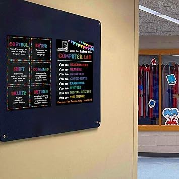 Pack 2 Computer Lab Posters, 16x24, Computer Classroom Posters, Technology Class, Classroom Decor, Computer Science, Welcome to Computer Lab, Computer Shortcuts - Unframed
