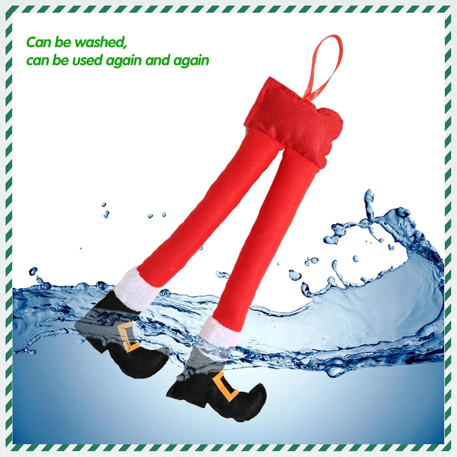 ijuicy 1 PC Christmas Elf Legs, Santa Claus Elf Legs, Car Trunk Christmas Decorations, Christmas Plush Decorations, Universal Car Accessories for Winter Holiday (Red)