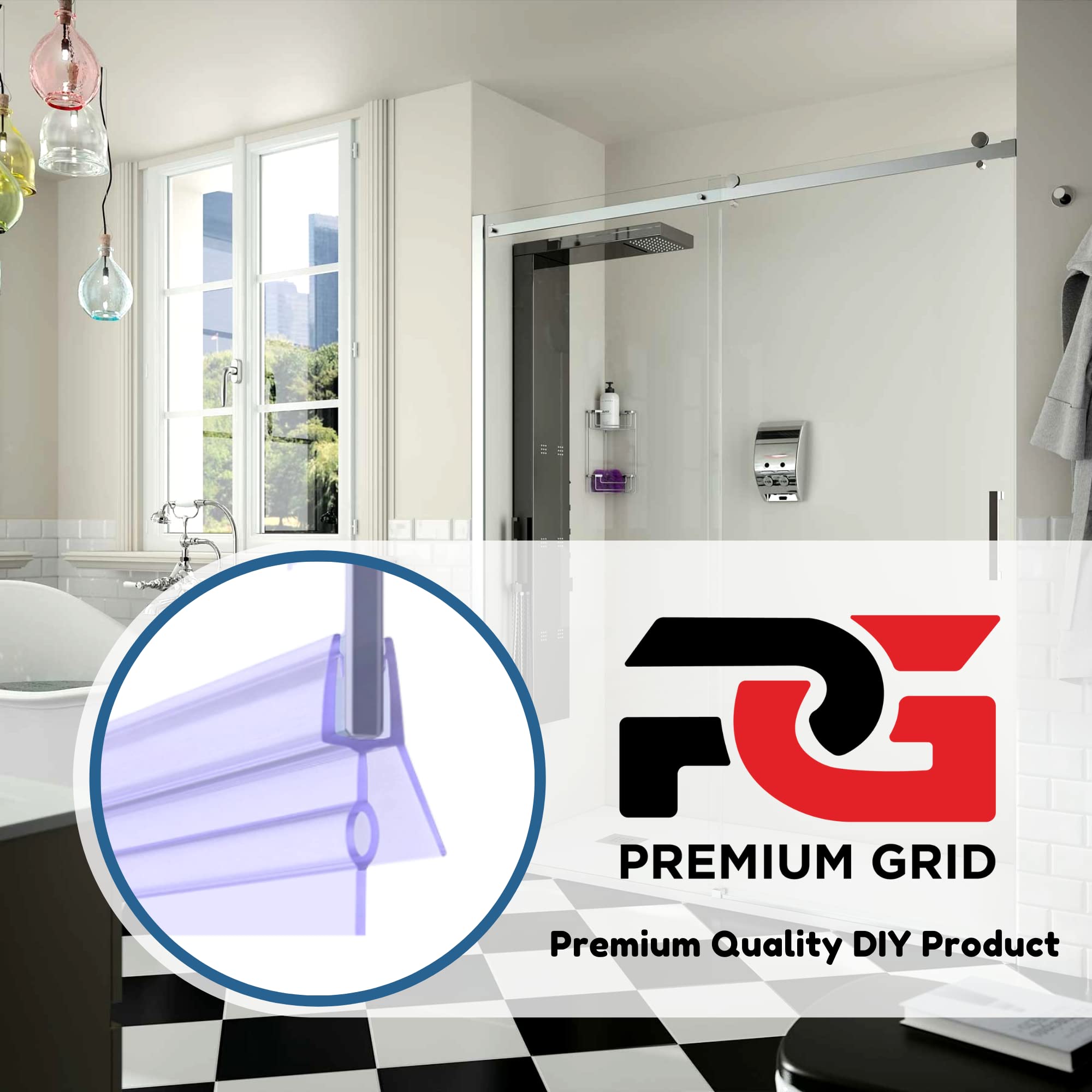 Buy PREMIUM GRID Shower Screen Seal 100cm, 46mm Easy DIY
