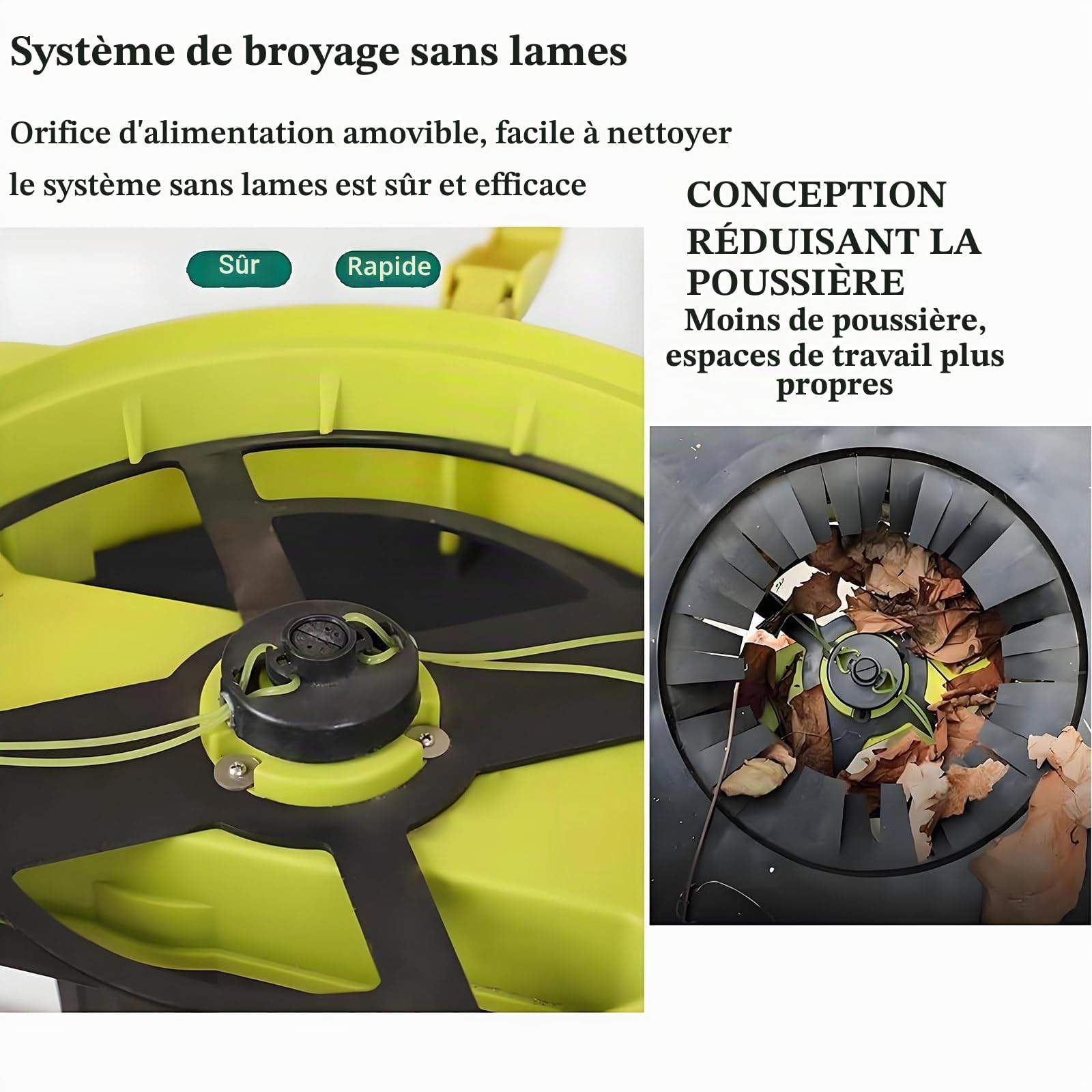 2500w Broyeur à Feuilles électrique Broyeur De Compost Broyeur De Branches Hachoir à Feuilles Broyeur De Feuilles De Jardin,Diamètre De L'entonnoir 54 Cm pour Nettoyage Cour Nopowercord