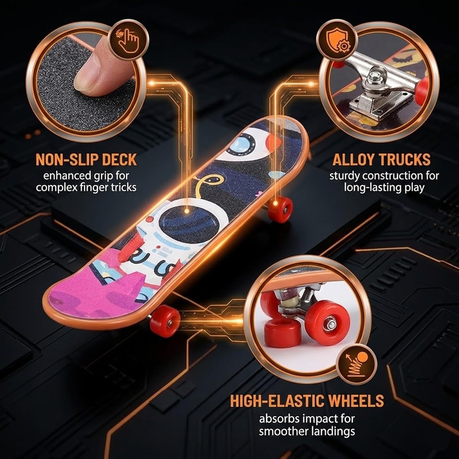 15 Pieces Mini Finger Skateboard, Finger Skateboard, Professional Fingerboard Mini Finger Skate Toy for Gadgets Birthday Kids Gift End Party Birthday Random Styles