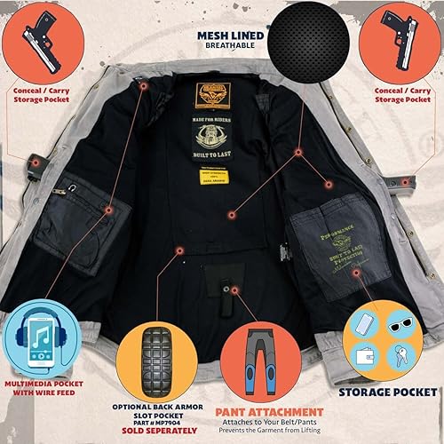 Miniatura 5 de Milwaukee Leather Performance Camisa de motociclista de franela blindada estándar para hombre