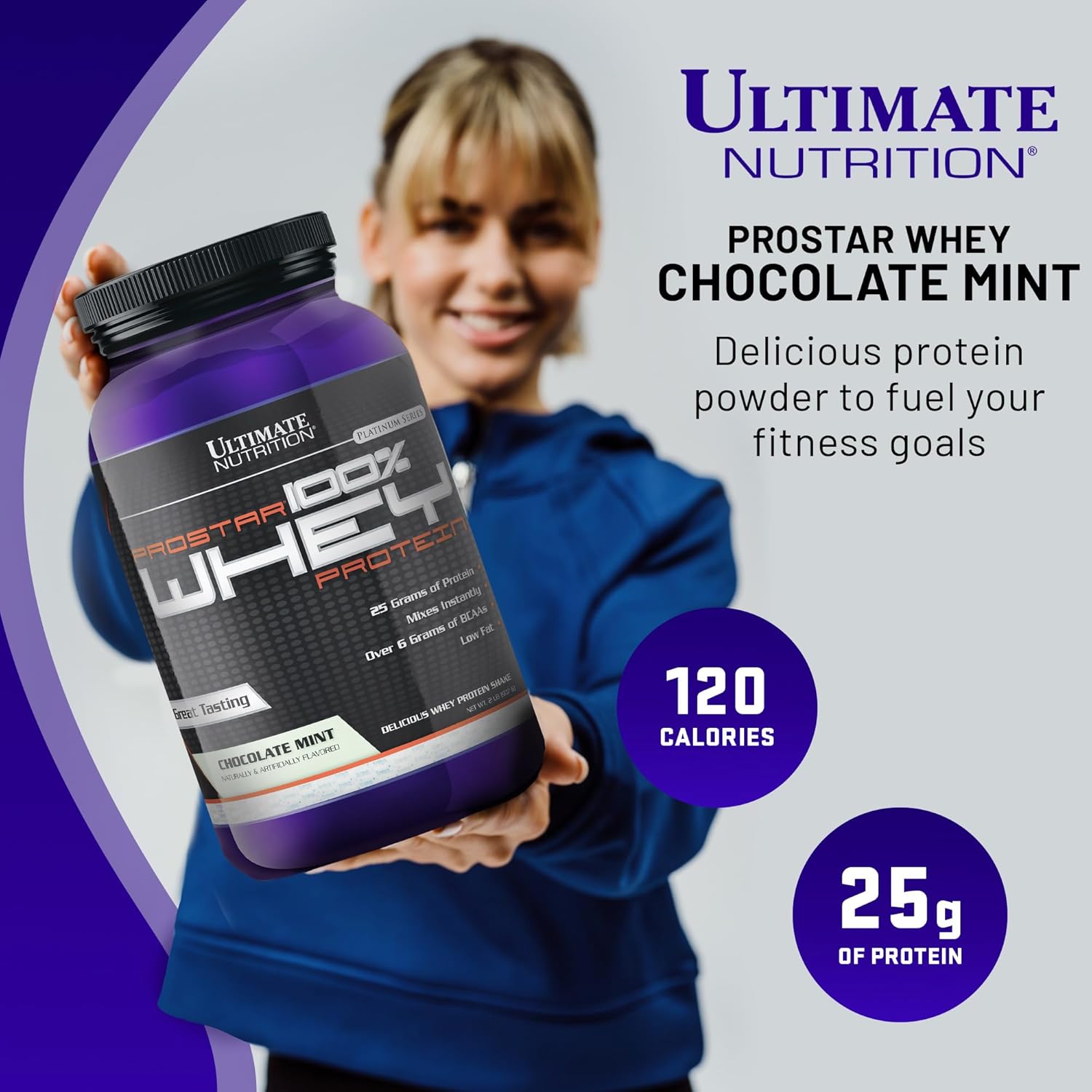 Ultimate Nutrition Prostar Whey Protein Powder Isolate, Gourmet Chocolate Mint - Low Carb, High Protein Powder Shake for Muscle Gain & Recovery - Low Sodium, Low-Fat & Keto Friendly - 2 lbs Tub