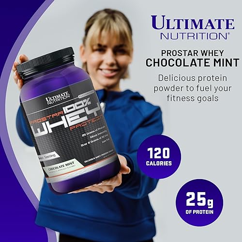 Vista 50 de Ultimate Nutrition PROSTAR 100% proteína de suero en polvo, baja en carbohidratos, apta para dieta cetogénica, 80 porciones, crema de chocolate