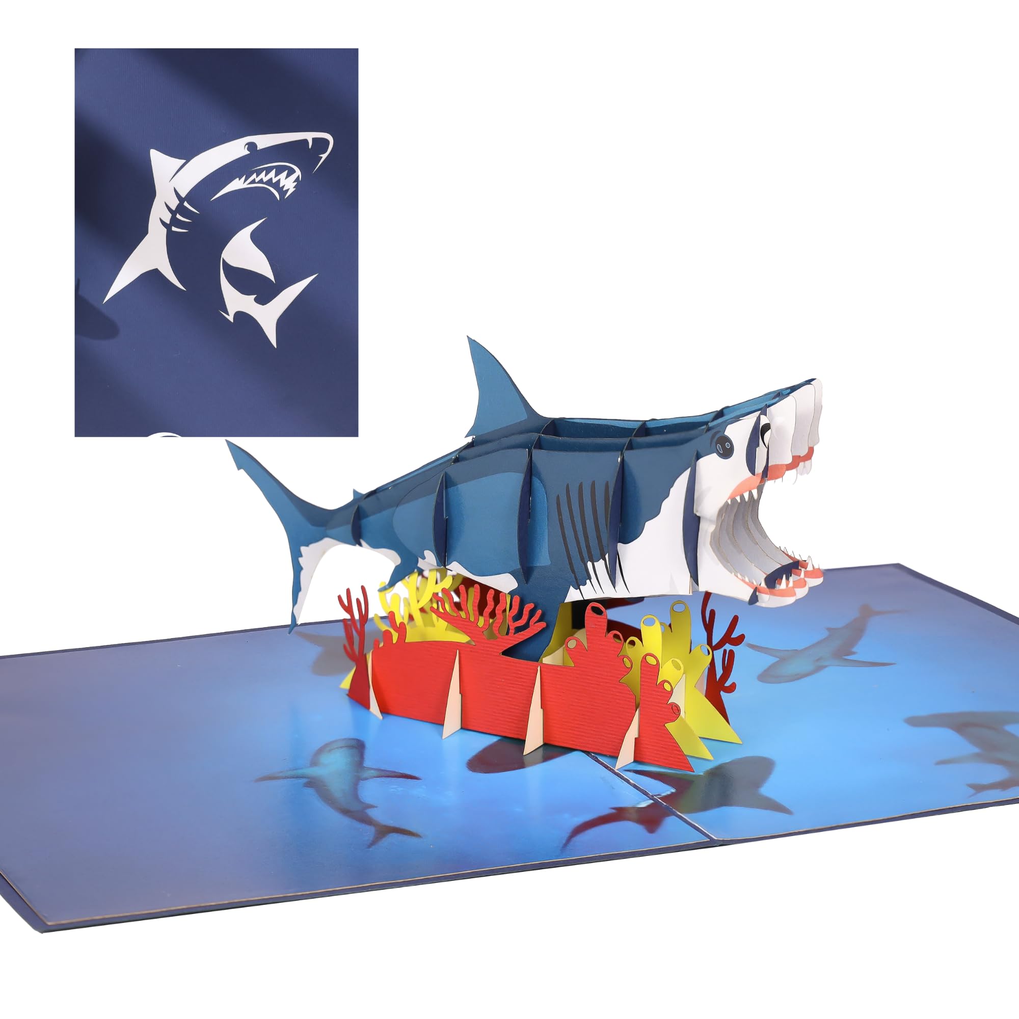 Rykamia Shark Pop Up Card - Blank Card With Envelop for Boys & Girls, Birthday/Gift, Just Because, Get Well Soon, Thank You