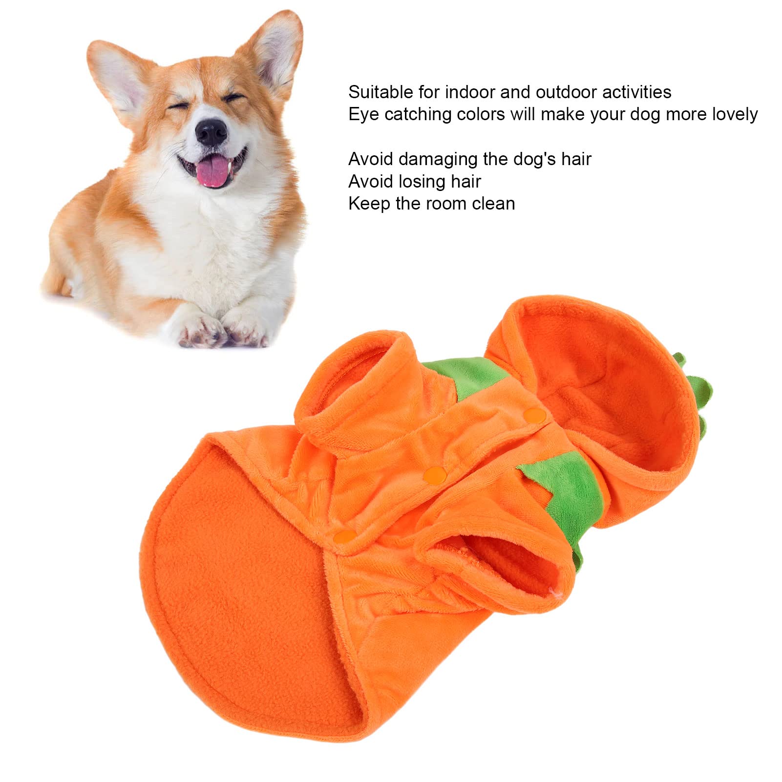 Septpenta Disfraz de Perro de Calabaza de Halloween, Sudadera de Calabaza para Mascotas, Cálido y Lindo, Llamativo, Disfraz de Otoño Invierno para Perros Medianos y Grandes (2XL)