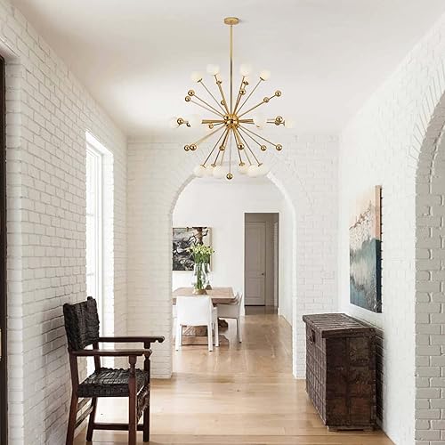 Miniatura 7 de KCO Lighting Sputnik - Lámpara de araña con diseño de explosión de estrellas lámpara colgante moderna de diente de león G4 lámpara de techo de