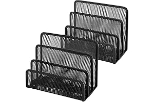 2-Pack Metal Mesh Desk Mail Organizer for Office & Home