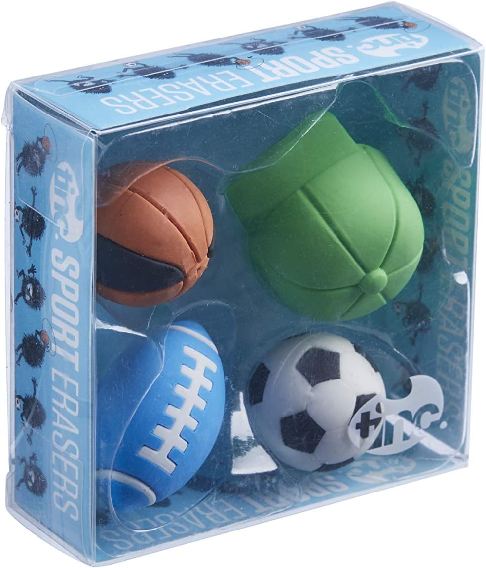 Tinc Sports Eraser Collection Pack for Kids for Use at School & Homework Easy Error