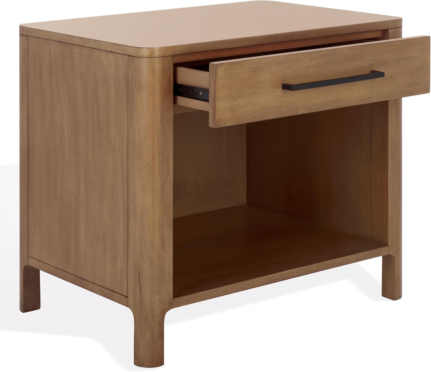 SAFAVIEH Couture Collection Abbiava Natural Brown 1-Drawer Nightstand (Fully Assembled)