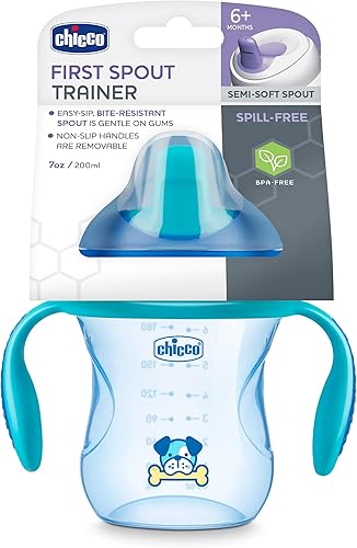 Miniatura 8 de Chicco Chicco - Taza de entrenamiento de boquilla semisuave sin derrames 7 onzas azul 6 M