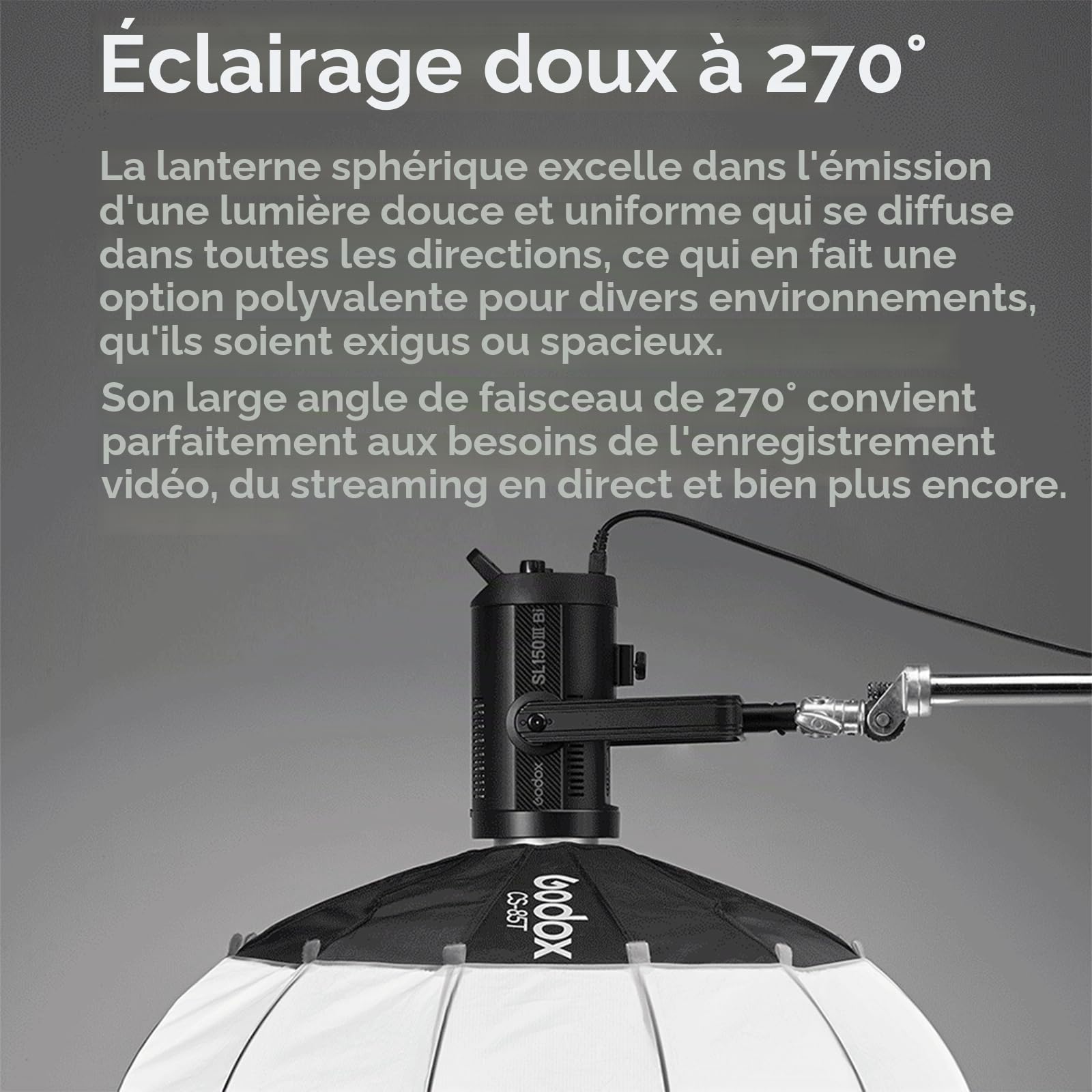 GODOX CS-65T 65cm Lampe de Poche Softbox Photo Modificateur et Lumière Douce pour Godox MS200-V MS300-V SK400II-V DP400III-V DP600III-V SL60W SL60IID SL60IIBi SL100D AD600BM VL150II VL200II VL300II | Bowens Mount pour MS200-V SK400III-V SL60W DP400III-V S