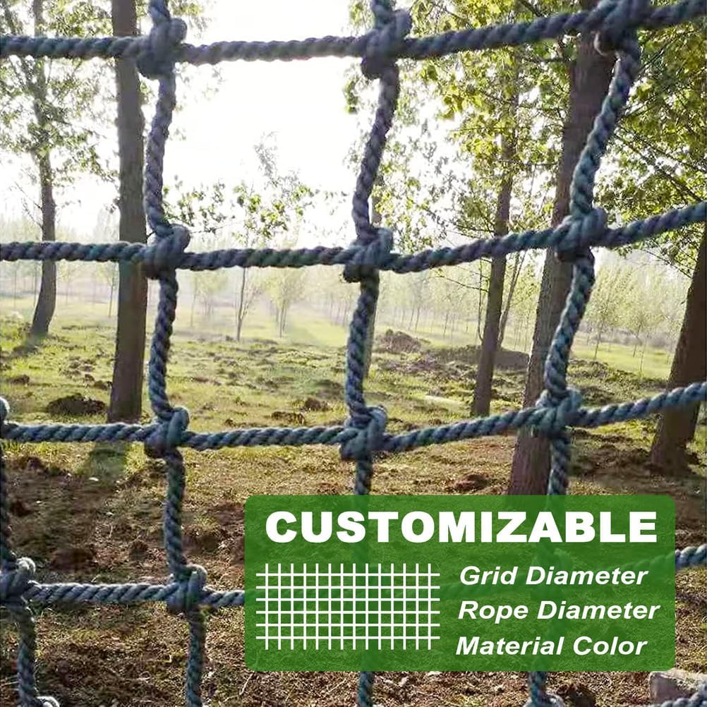 Amacthysh Climbing Net for Kids Outdoor Polyamide Rope Net Rope Ladder Playground Equipment Accessories Suitable for Treehouse Jungle Gym Backyard Swingset Climbing Frame Customizable,Width 13.1 ft