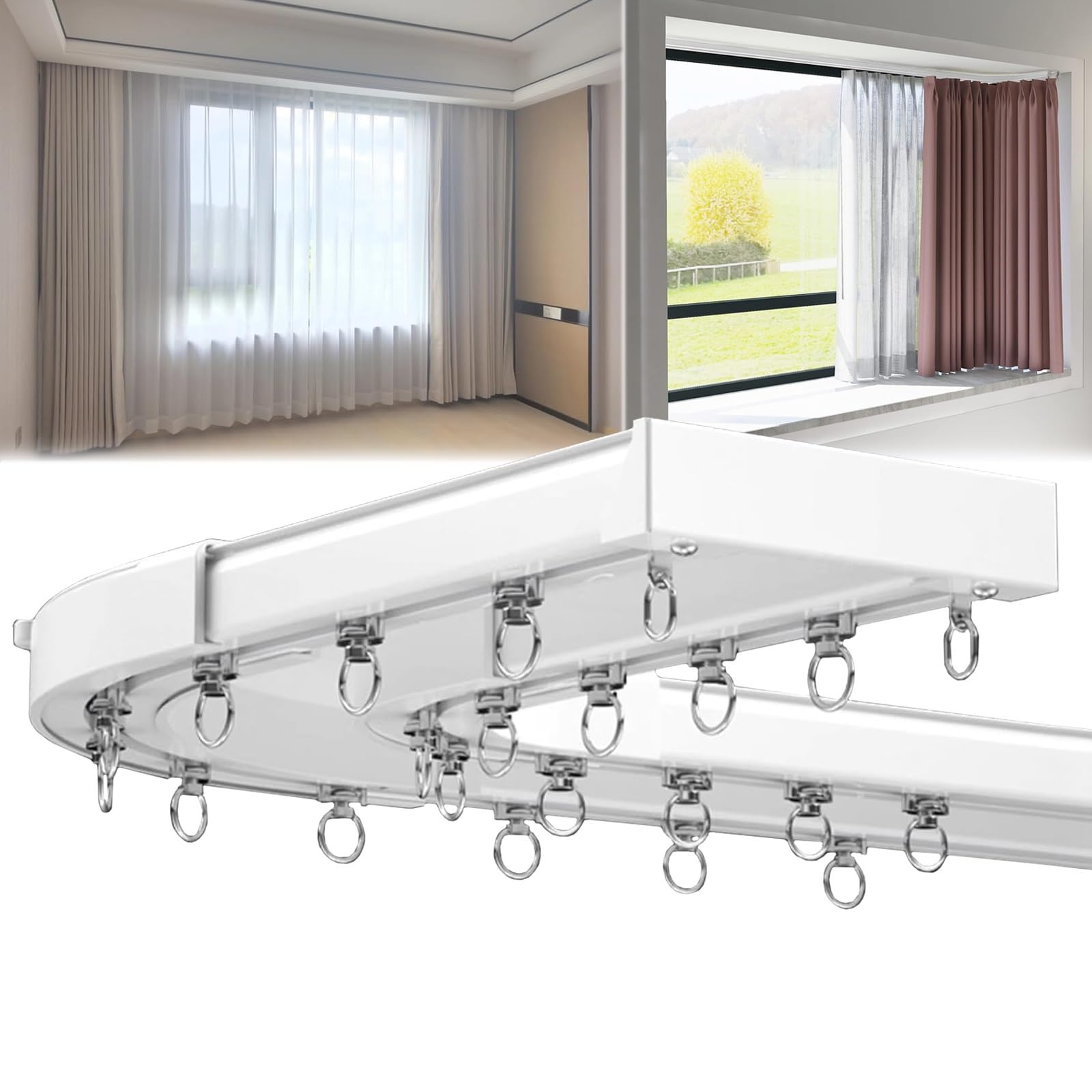Rail de plafond double 1m blanc pour aménager un salon ou une pergola
