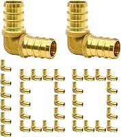 Vista 1 de Paquete de 100 accesorios PEX de 1/2", accesorios de codo PEX de latón para tubería y tubo PEX