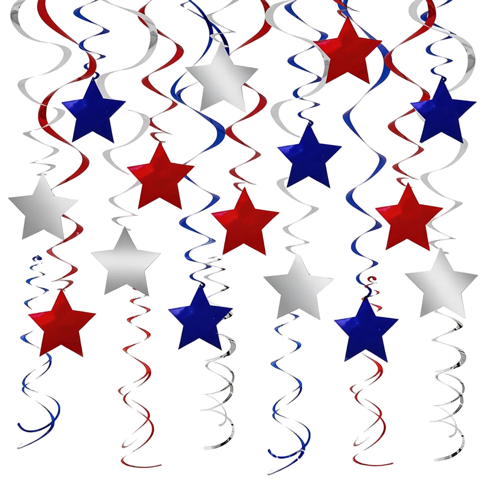 LXJLXD Patriotic Spirals Hanging Decorations for Independence Day Decorative Star Ornaments for Party and Home Nationalistic Party Deck