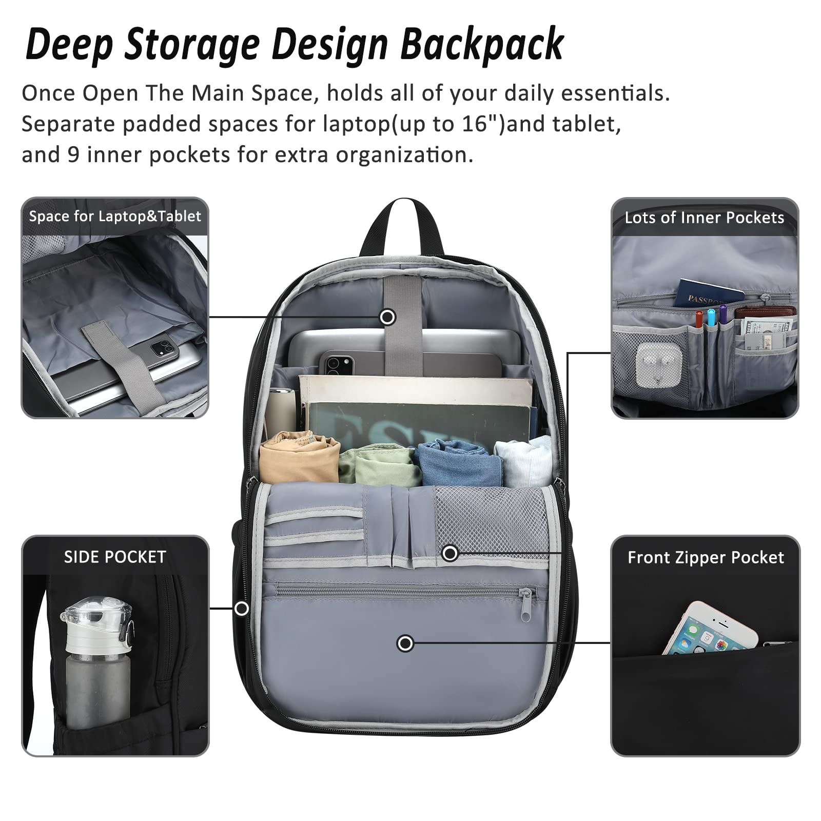 Amazon.com: MAXTOP Deep Storage Laptop Backpack with USB 