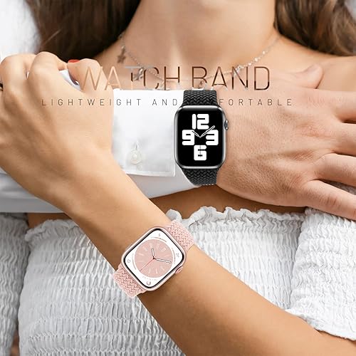 Vista 7 de Correas trenzadas Solo Loop para Apple Watch, compatibles con las series 9, 8, 7, 6, 5, 4, 3, 2, 1, SE, Ultra, elásticas, elegantes y ajustables