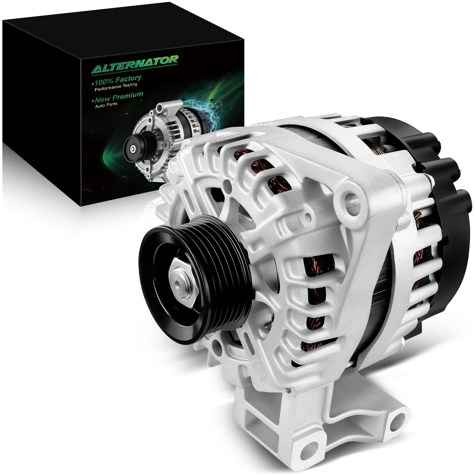 High Output Alternator for:-Chevy Impala Equinox Captiva Sport for:-GMC Terrain for:-Buick Lacrosse for:-Cadillac SRX 3.0L 3.6L V6 2010-2016, 12V 150Amp 6-Groove Clutch Pulley OE# 13502585-image-26