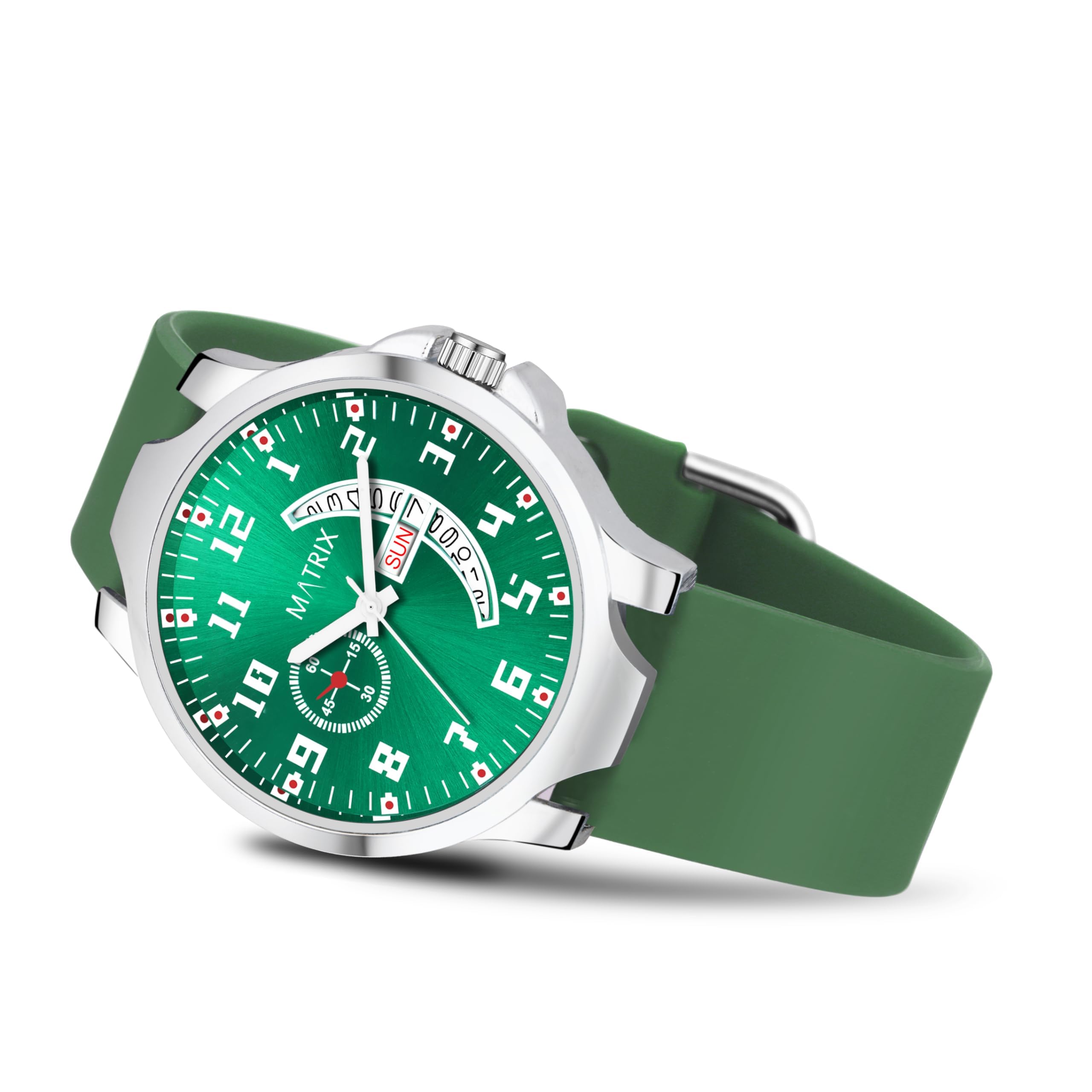 Matrix Classic 2.0 Day & Date Analog Watch with Softest Silicone Strap for Men & Boys (Teal)
