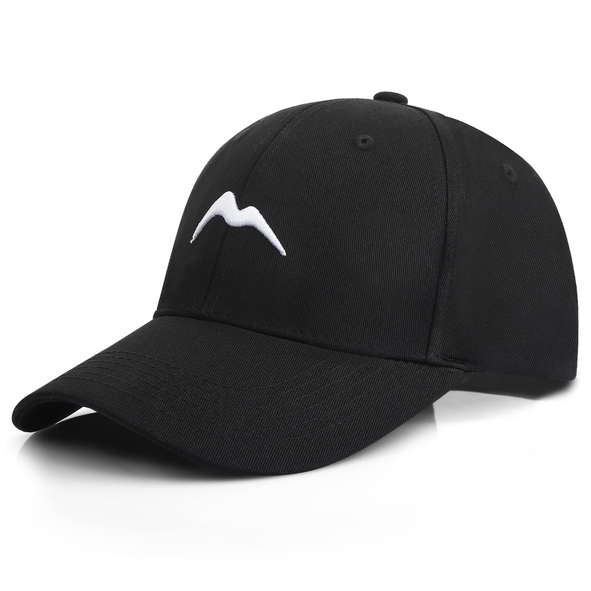 Momoshe Cap Herren Sommer Damen 100% Baumwoll Kappe Verstellbar Atmungsaktiv Einheitsgröße Baseball Bergspitzen Stickerei Sport