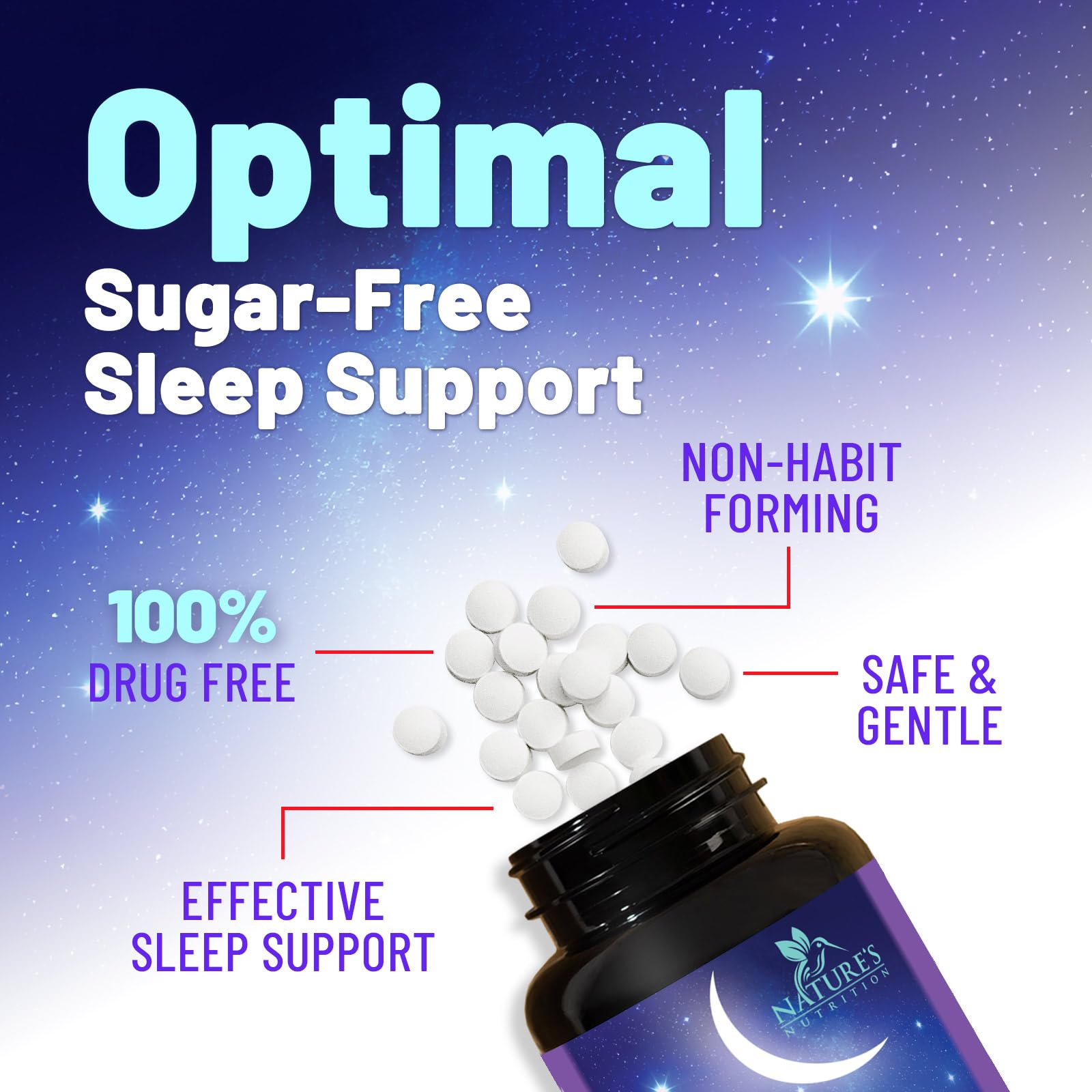 Melatonin Sleep Supplement 10mg - Maximum Strength 100% Drug Free, Non-Habit Forming - Best Sleep Supplements for Adults Restful Sleep - Fast Dissolve Melatonin, Berry Flavored - 240 Chewable Tablets — Amazon image 5