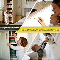 Vista 5 de (24Locks + 6keys) Withletune Magnetic Cabinet Locks for Child Proofing - Child Safety Drawer Lock, Suitable for Kitchens, cabinets, and Storage