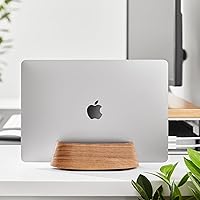 Vista 3 de HumanCentric Soporte vertical para laptop en madera de nogal negro, soporte y base ajustables verticales, soporte vertical para laptop compatible