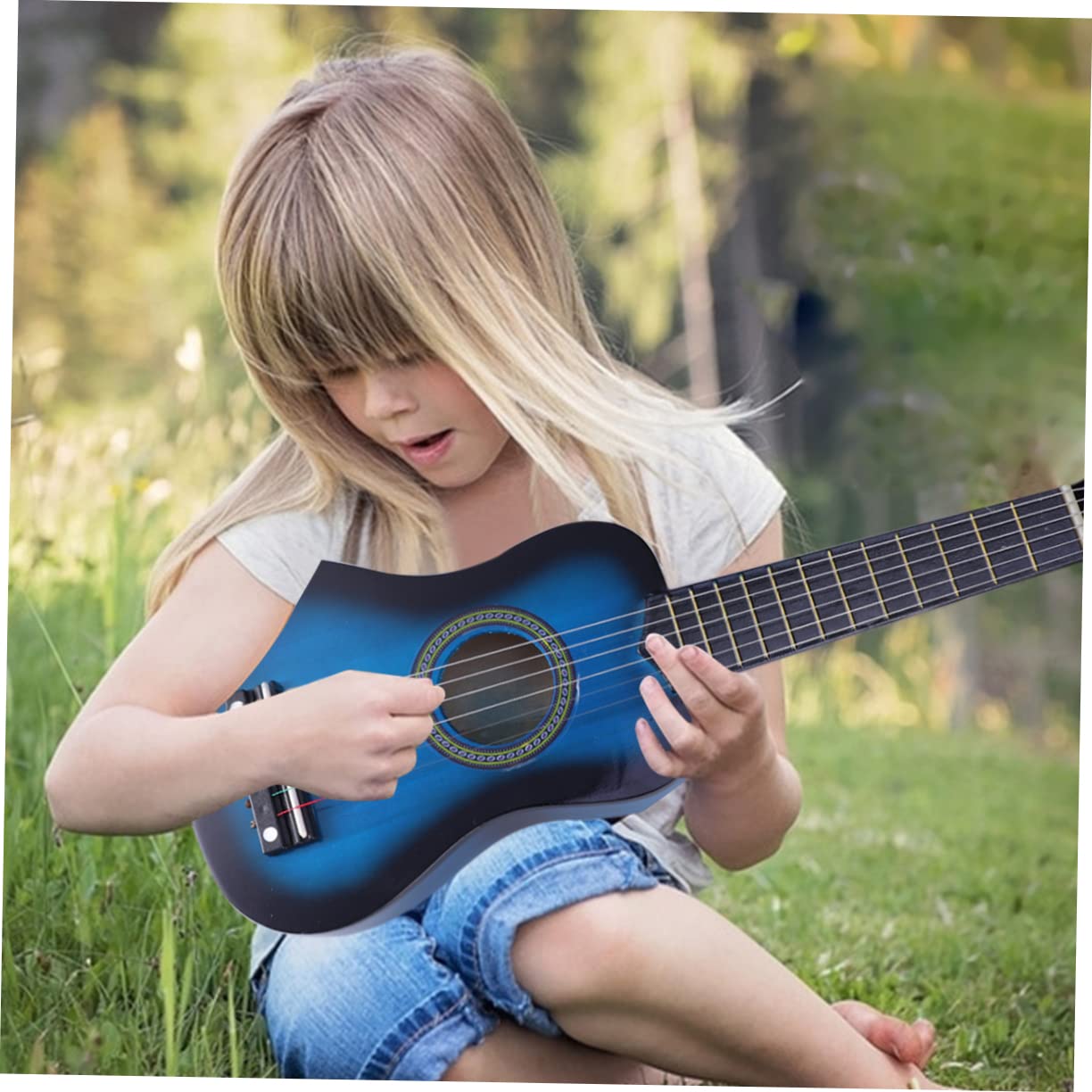 Chitarra per Bambini 21 Pollici in Legno per Piccoli | Acustica, Formato Portatile Compatto, Regalo Creativo dal Feeling Delicato