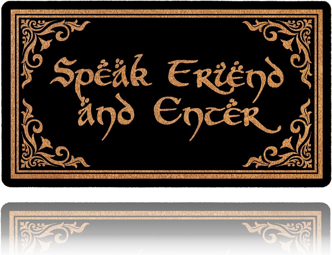 Welcome Funny Front Door Speak Friend and Enter Doormat Anti-Slip Mats Home Decor, Gift Door Mats for The Entrance Way Indoor 30"(W) X 17"(L)