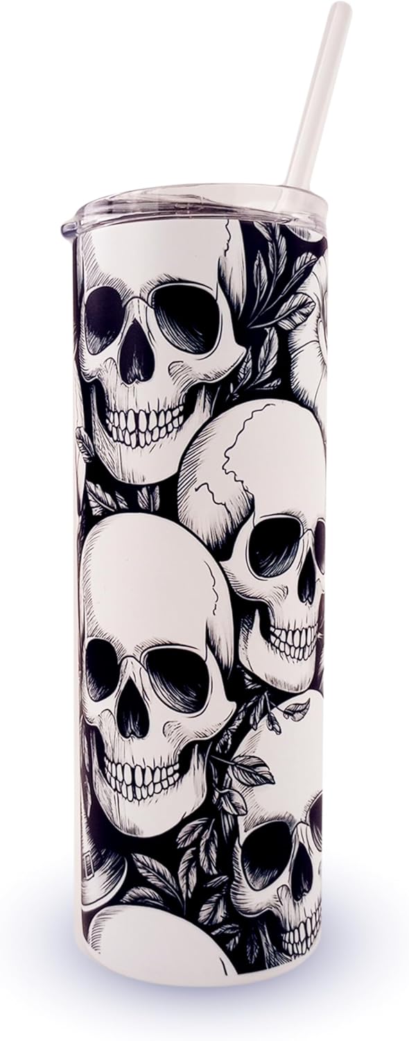 Hogg Glow in the Dark Halloween Travel Mug, Skull Tumbler, 20 oz Insulated Stainless Steel Halloween Coffee Tumbler, Spooky Cups for Adults, Festive Glow in the Dark Skull Coffee Cup - Image 7