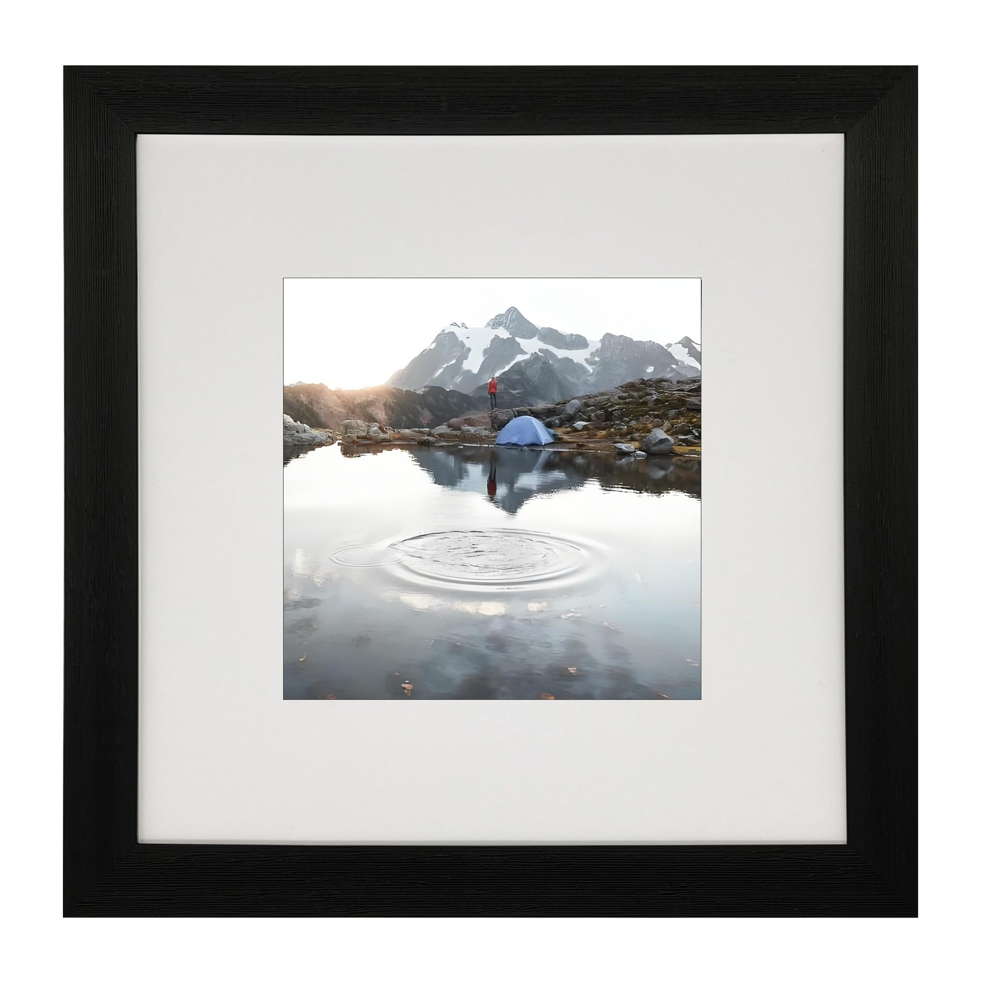 Photo Frame Gallery Picture frame,Freestanding and Wall Mountable,Black (10x10, Black)