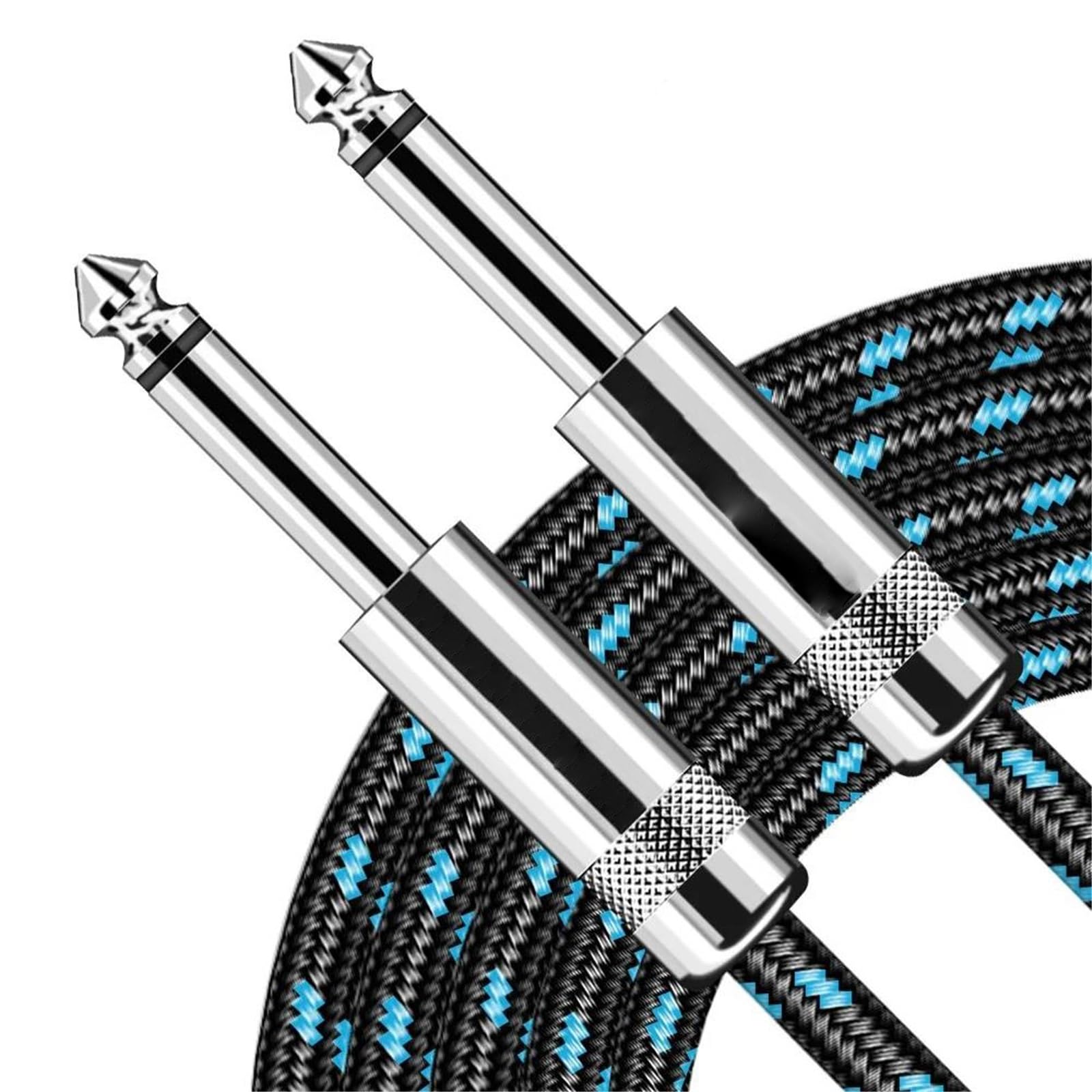 Pleciony Kabel Gitarowy 300 Cm 6 M 6,35 Mm 1/4" Prosty | Kabel do gitary(Type3 6m)