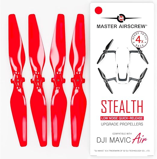 Master Airscrew Stealth Propellers for DJI Mavic Air - Red, 4 pcs