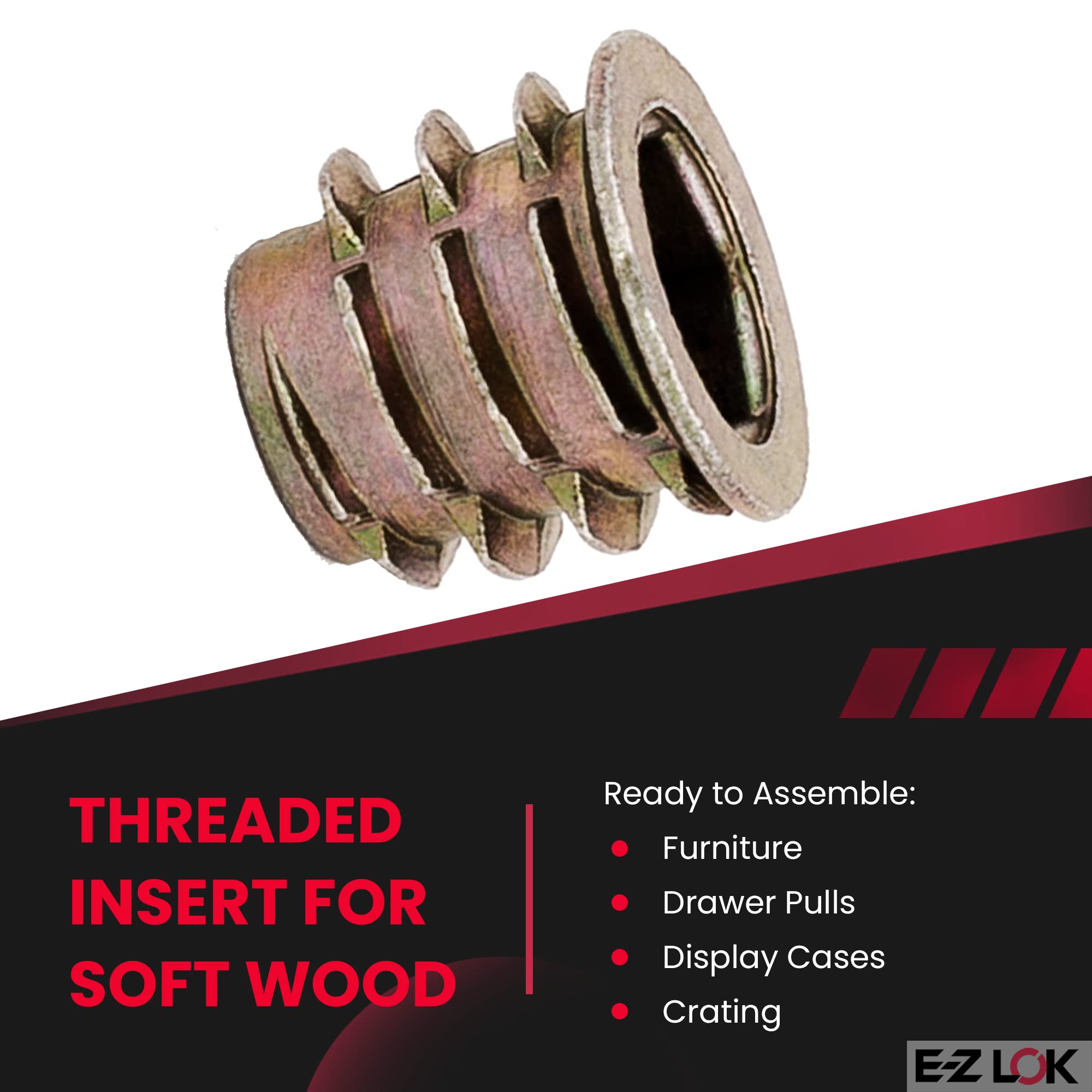 E-Z LOK - 951618-13 E-Z Lok Threaded Insert, Zinc, Hex-Flanged, 5/16