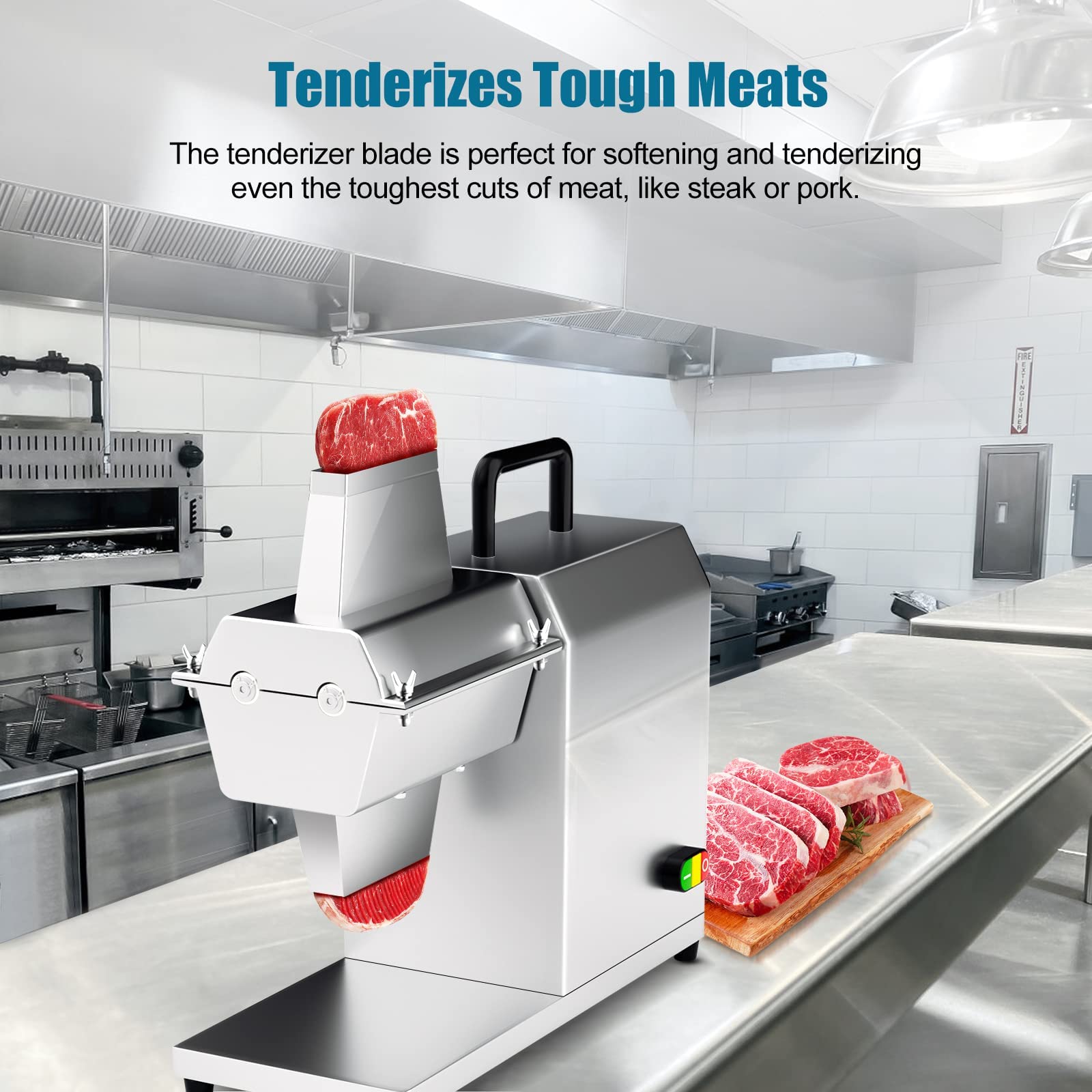 Kommerzieller Fleischklopfer, elektrischer 450-W-Fleischwürfeler, zum Zartmachen von Rindfleisch, Truthahn, Huhn, Schweinefleisch, Hammelfleisch, Fischsteak