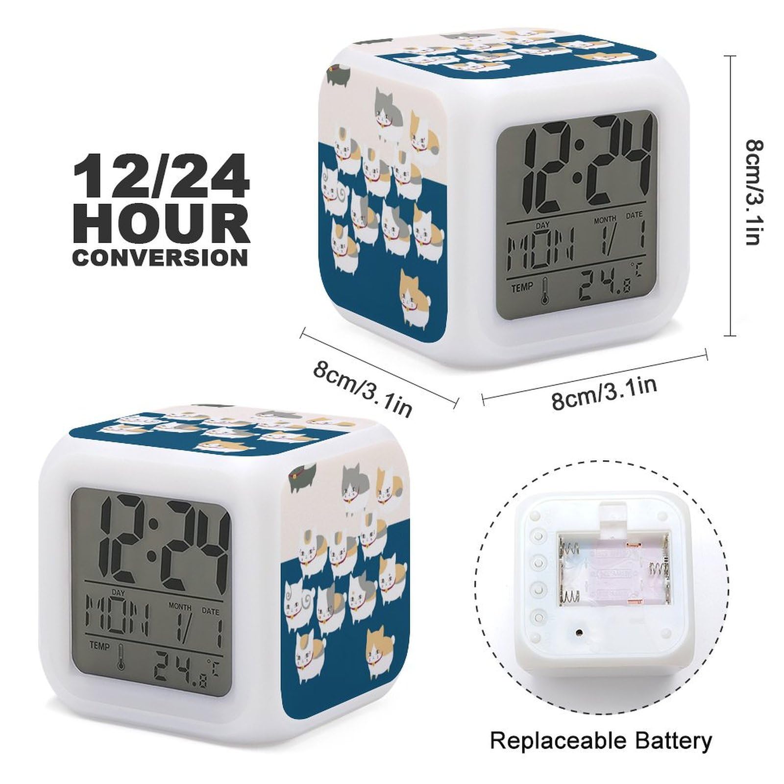 Amazon.co.jp: 夏目友人帳 ニャンコ先生 目覚まし時計 デジタル